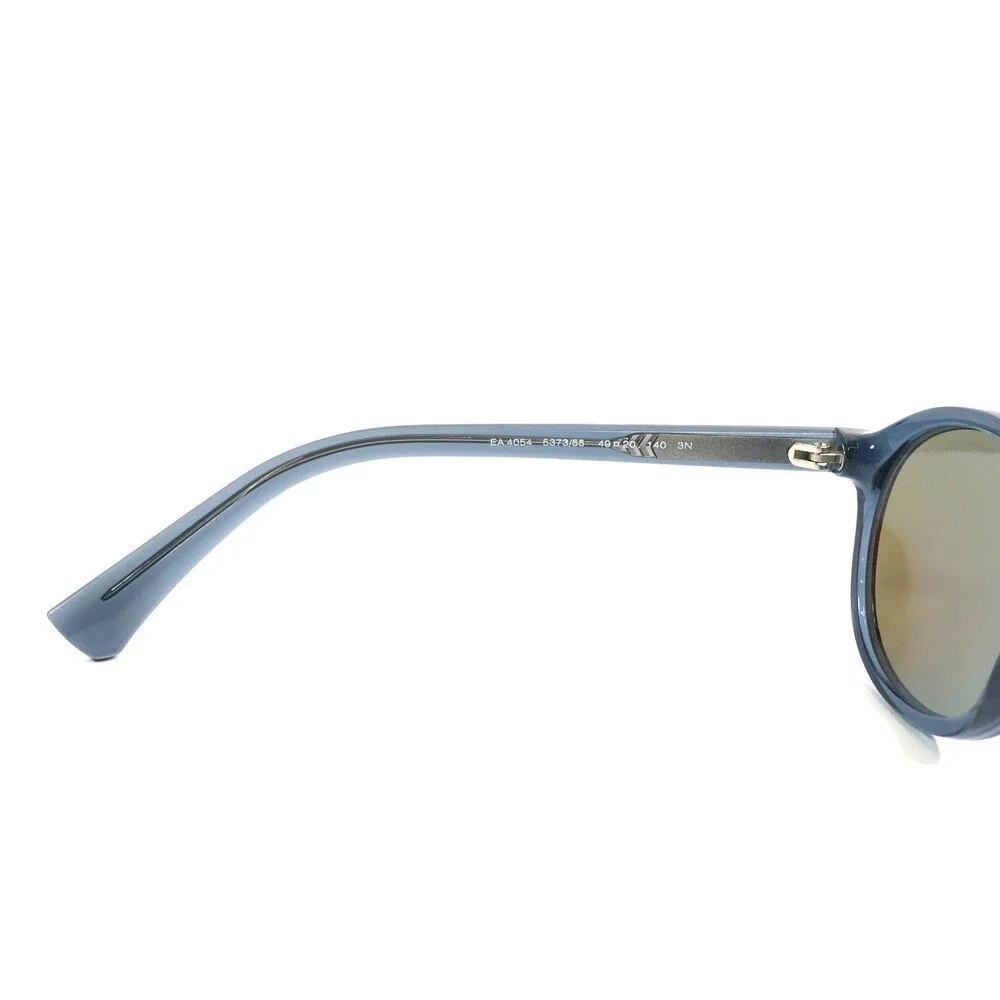 Emporio Armani Sunglasses EA4054 5373/55 Blue Round Frames w/ Mirror Blue Lenses